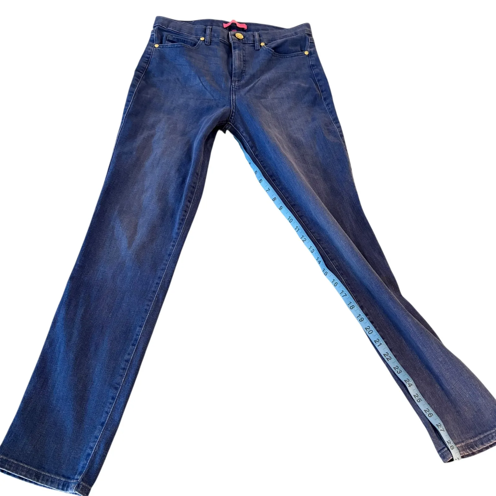 Lilly Pulitzer South Ocean High Rise Skinny Jeans Dark Wash‎ Denim Pants Size 8 - Image 4