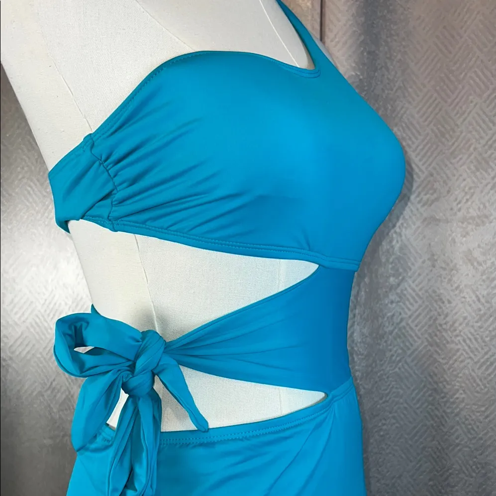 La Blanca Women's Teal Cutout One-Shoulder Swimsuit size8US.              ordrA3 - Image 7