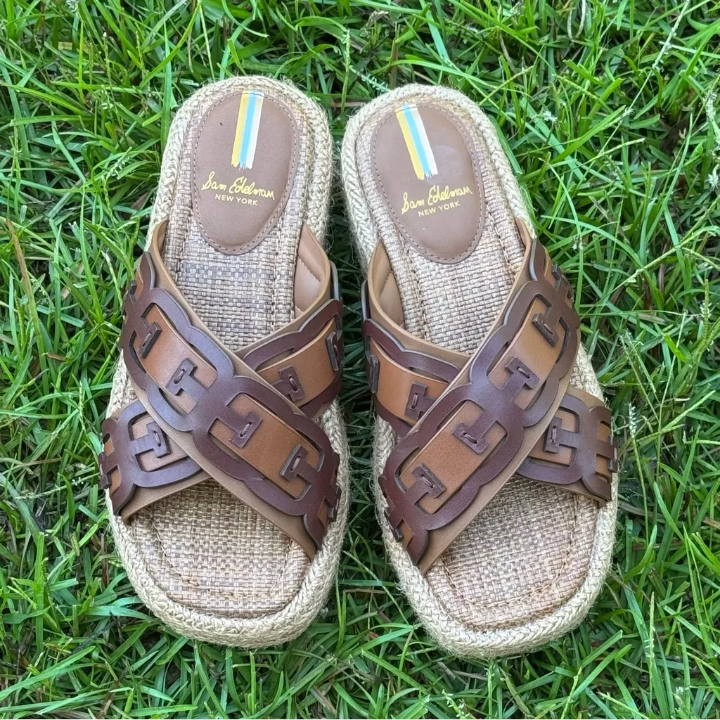 Sam Edelman Women's Pria Slip On Crisscross Espadrille Platform Sandals - Image 2