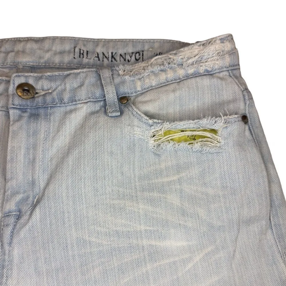 Blank NYC Women's Light Wash High Rise Cropped Distressed Denim Jean Size 28 - Image 4