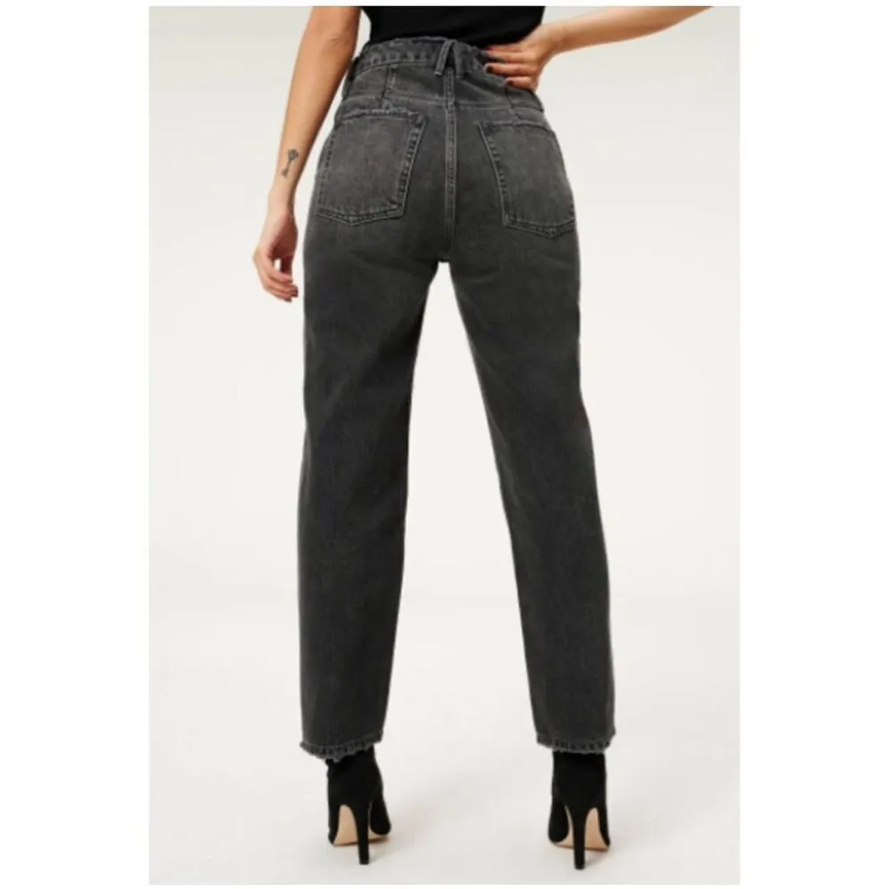 Good American distressed washed black 90’s 10/30 luxe wedgie jeans - Image 2