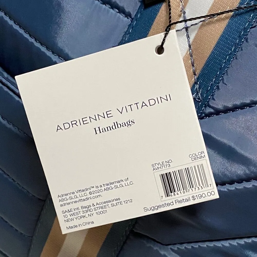 Adrienne Vittadini Blue Canvas Sport Tote - Image 3