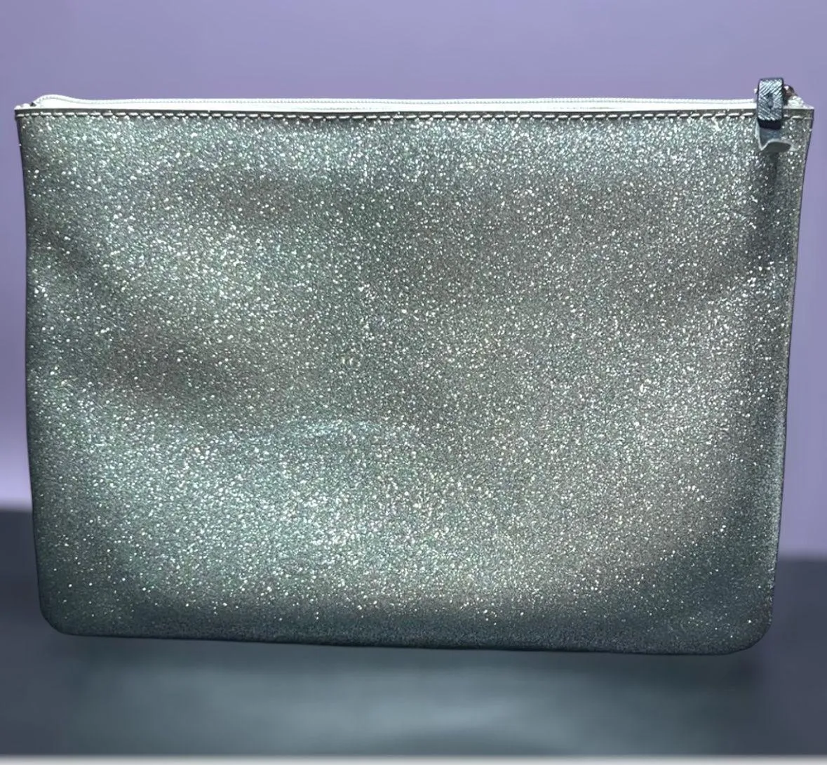 Mavis Street Gia Silver Glittery Pouch Clutch Bag • Fully Lined VGUC - Image 6
