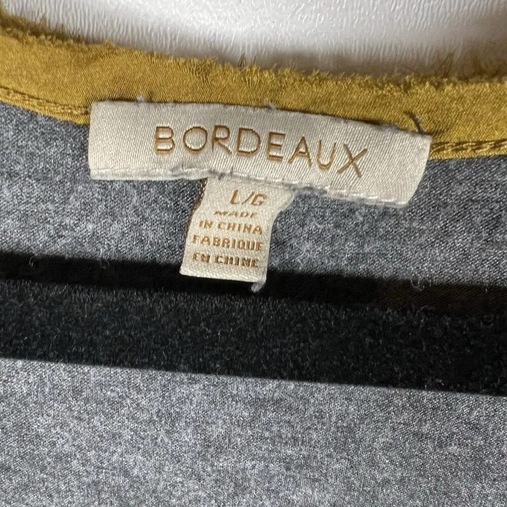 Bordeaux Color block Long Sleeve Top Gray Green‎ Women’s Size Large - Image 6