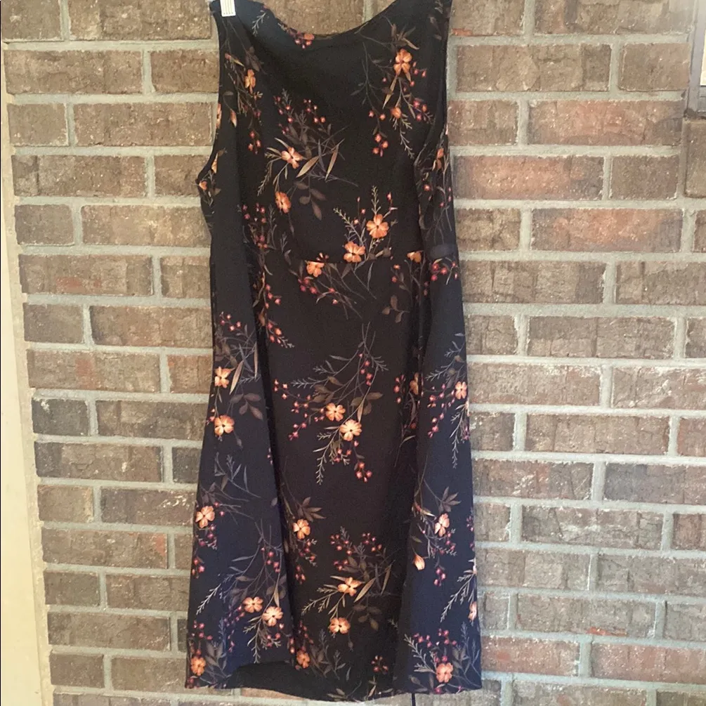 Motherhood Charming Black and Orange Floral Midi Dress - Image 3