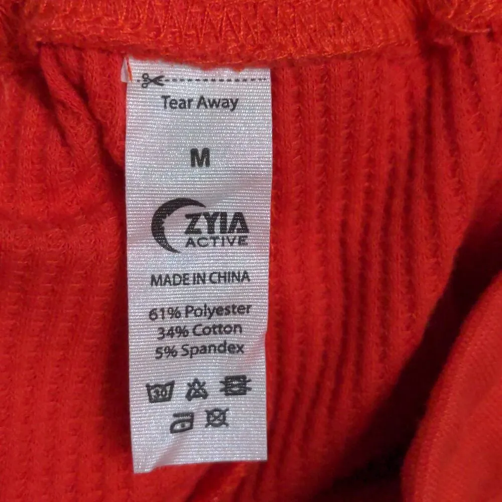 Zyia Active Womens Jogger Pants Red Waffle Knit High Rise Stretch Drawstring M Size M - Image 9