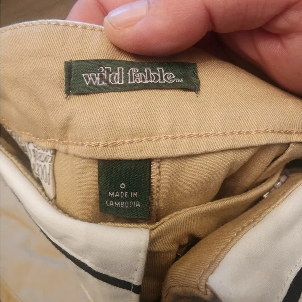 Wild Fable Size 0 High Rise Taupe Wide Leg Pants Fold Down Waist - Image 3