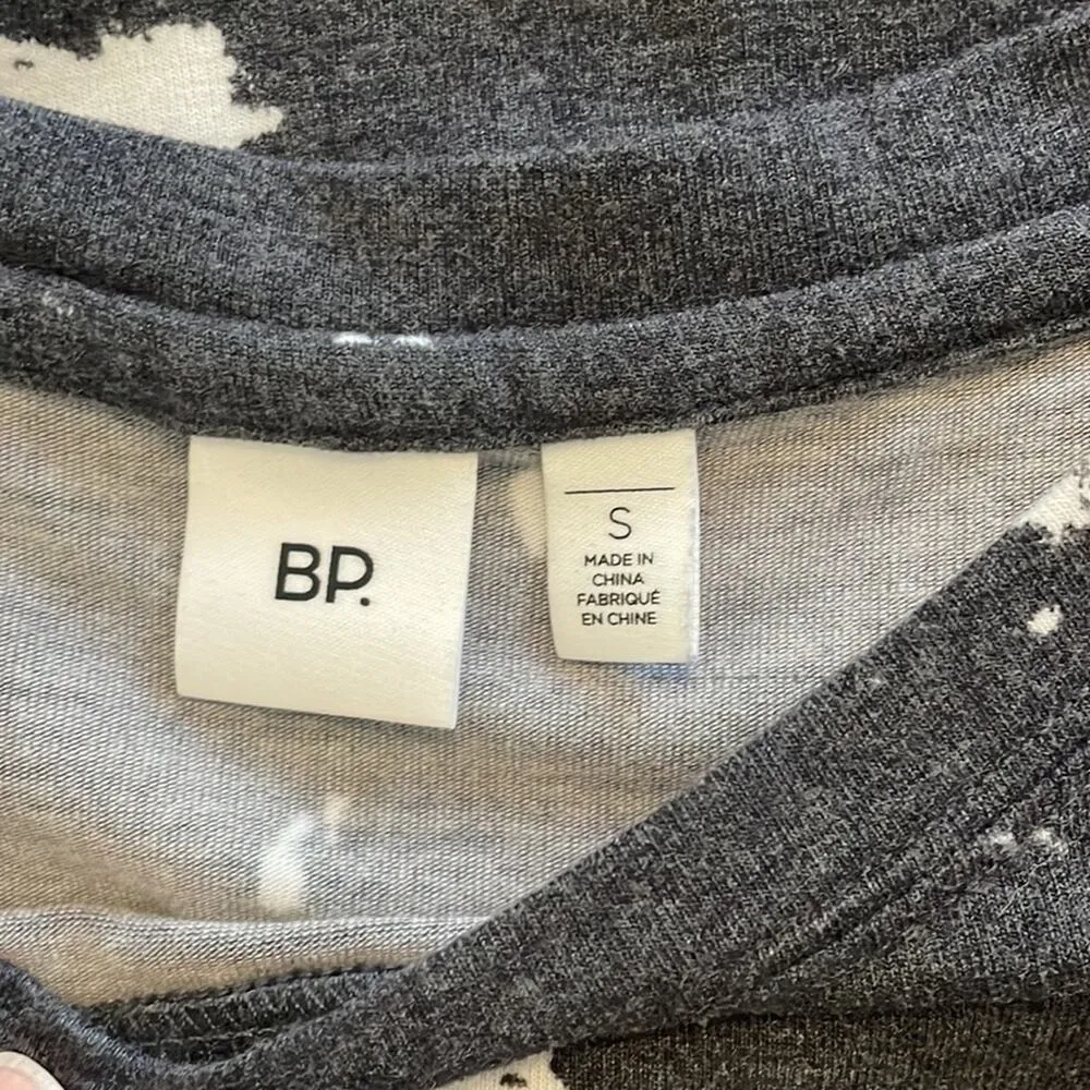 NEW BP. Charcoal Grey T-shirt Dress Nordstrom Artsy Retro 80s Paint Splatter - Image 5