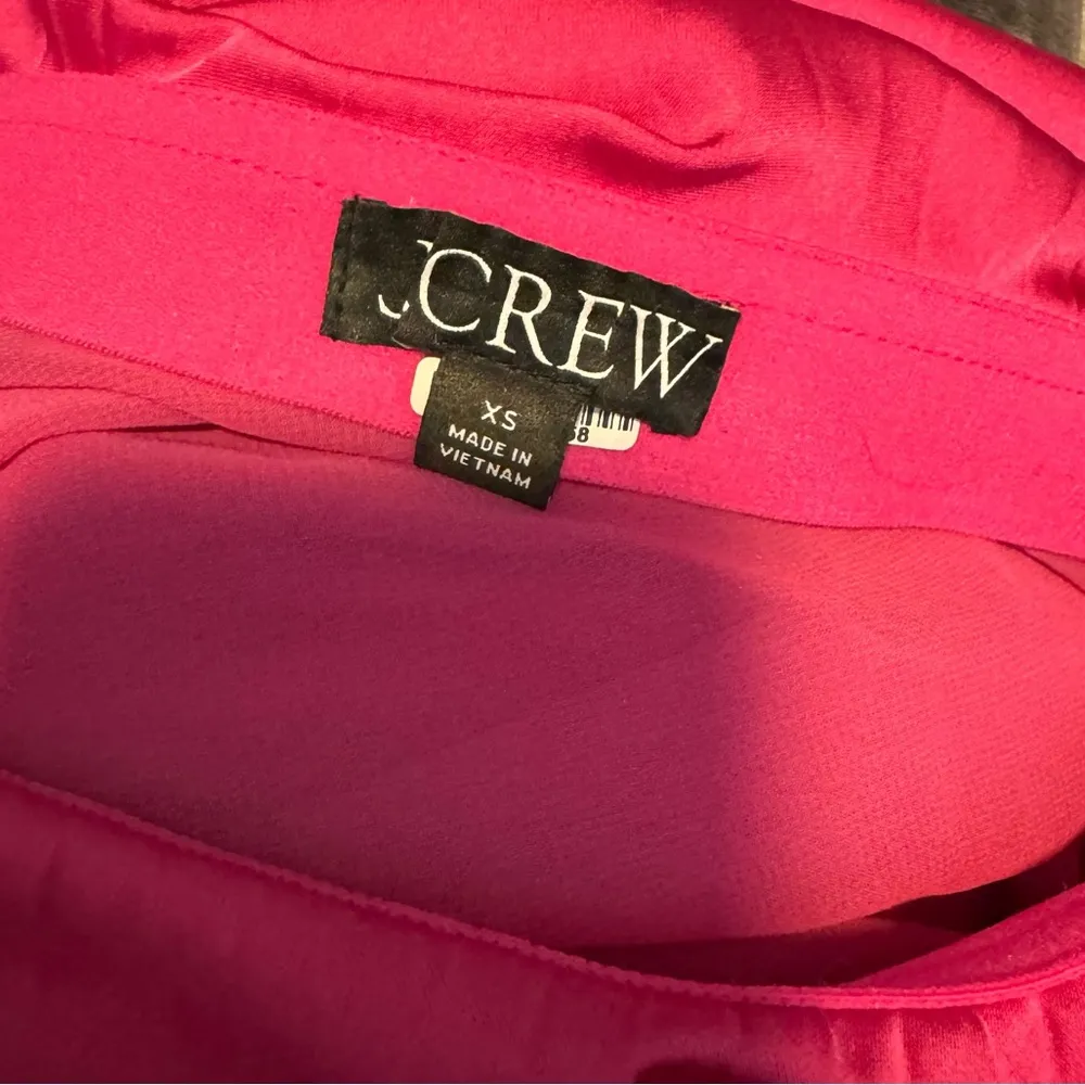 J. Crew Satin Pleated Midi Skirt Sz XS Bright Barbie Pink - Image 9