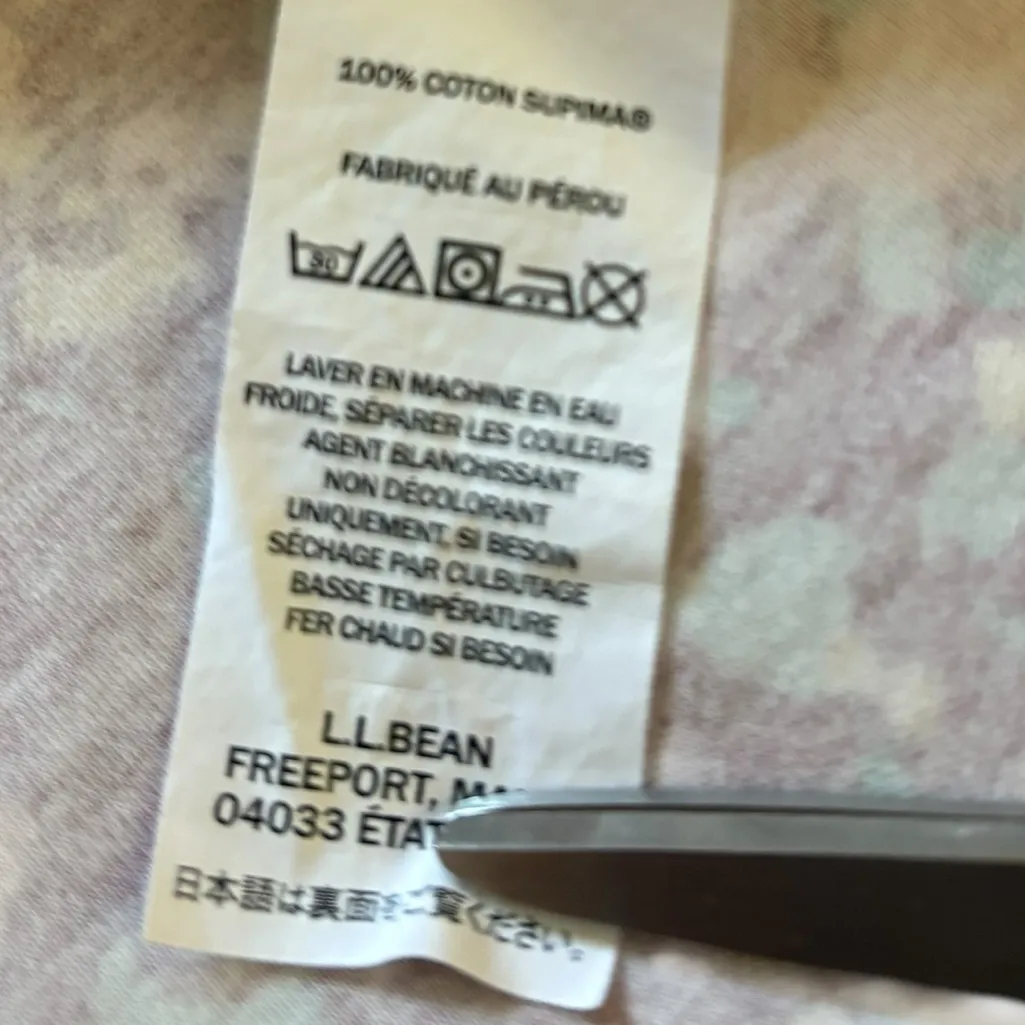 LL Bean Pima Cotton Turtleneck Long Sleeve Deep Wine Winter Floral Womens Large Purple - Image 7