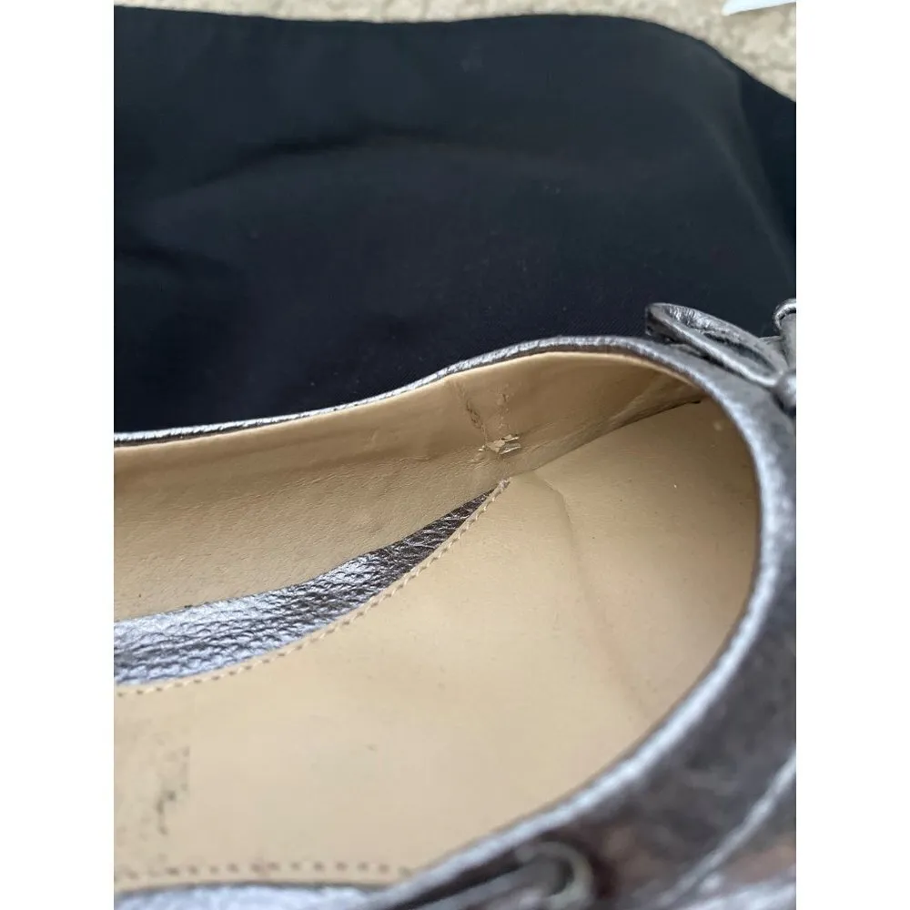 Sperry Sliders Maria silver metallic gunmetal bow tie round toe ballet flats 6.5 - Image 7