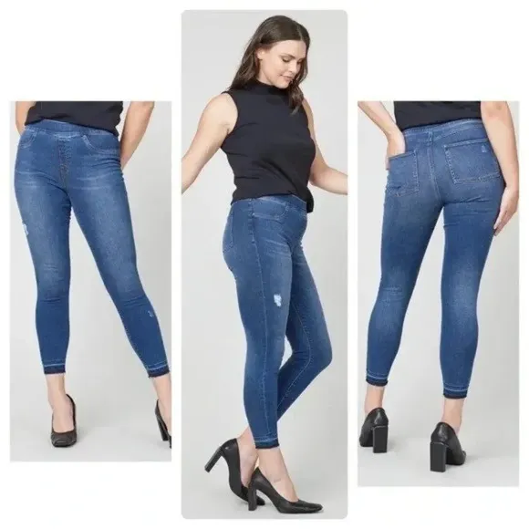 SPANX Medium Wash Distressed Ankle Skinny Jeans M 20203Q - Image 2