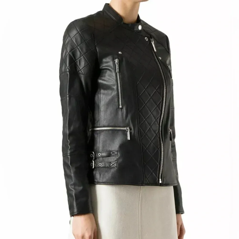 MICHAEL Michael Kors 100% Leather Moto Black‎ Jacket Size XXS Black - Image 12
