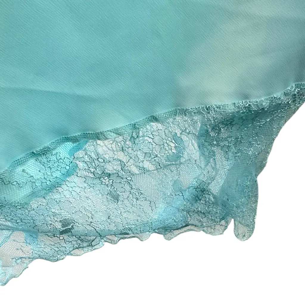 Urban Outfitters Rose Satin and Lace Slip Dress in Blue Size Small - Image 6