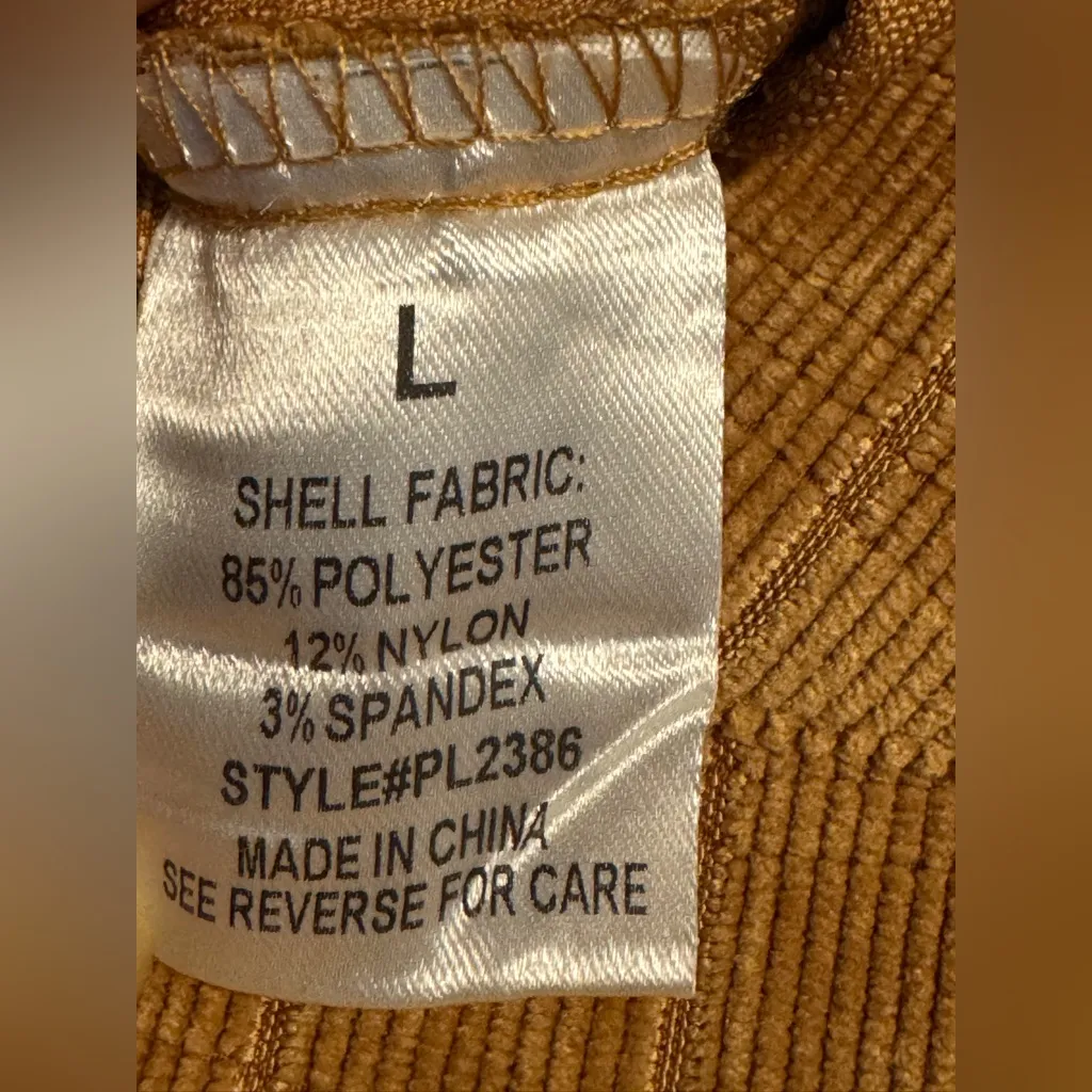 Pink Lily Brown Textured Flare‎ Leg Mid-Rise Pants Women’s Size Large PL2386 - Image 7