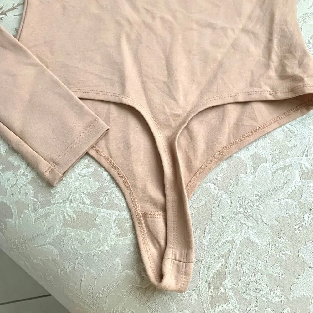 🌙 LPA REVOLVE One Shoulder Thong Bodysuit in Nude Tan - Image 7