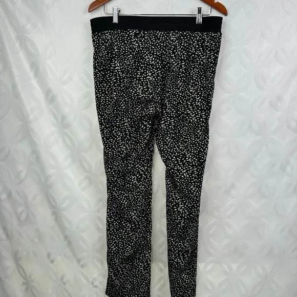 KUT from the Kloth Black White Dotted‎ Print Relaxed Fit Pants Women's Size 6 - Image 6