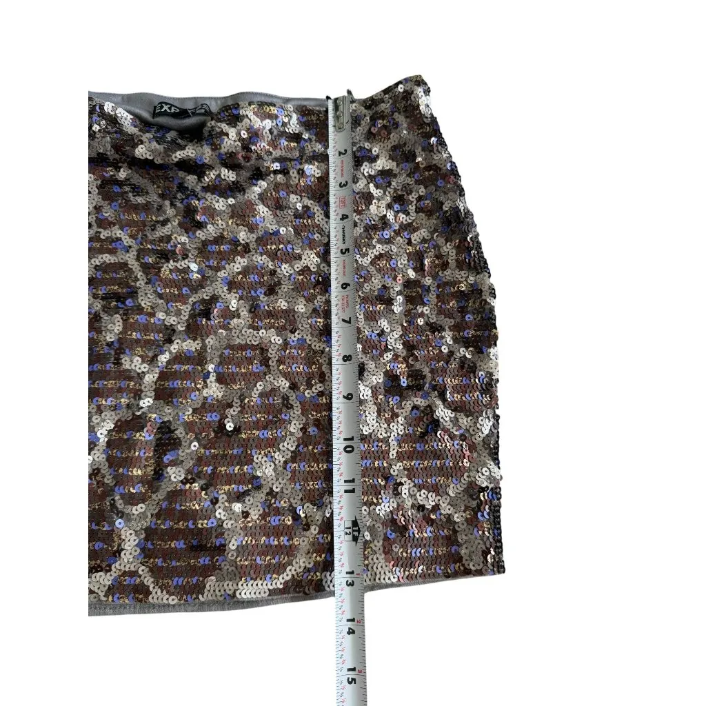 EXPRESS Y2K Vintage Animal Print Sequin Mini Skirt Size XS - Image 7