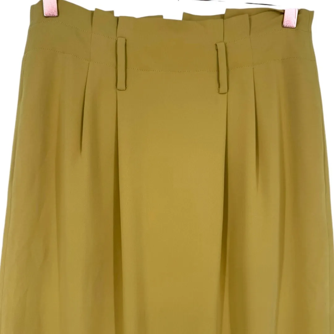 Boden Melina Paperbag Waist Midi Skirt Mustard Yellow Size 4 Preppy Old Money - Image 6