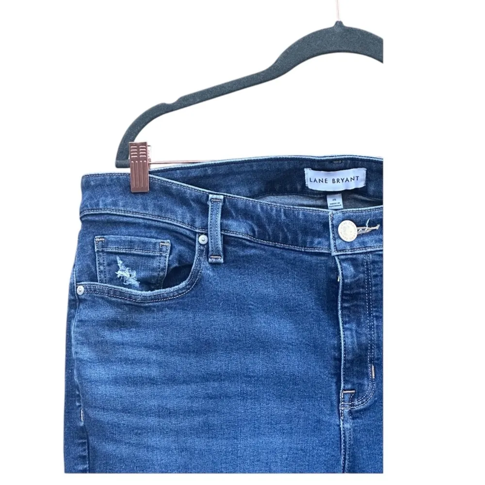 Signature Fit Mid-Rise Skinny Distressed Raw Hem Jeans Plus Size 20 - Image 3