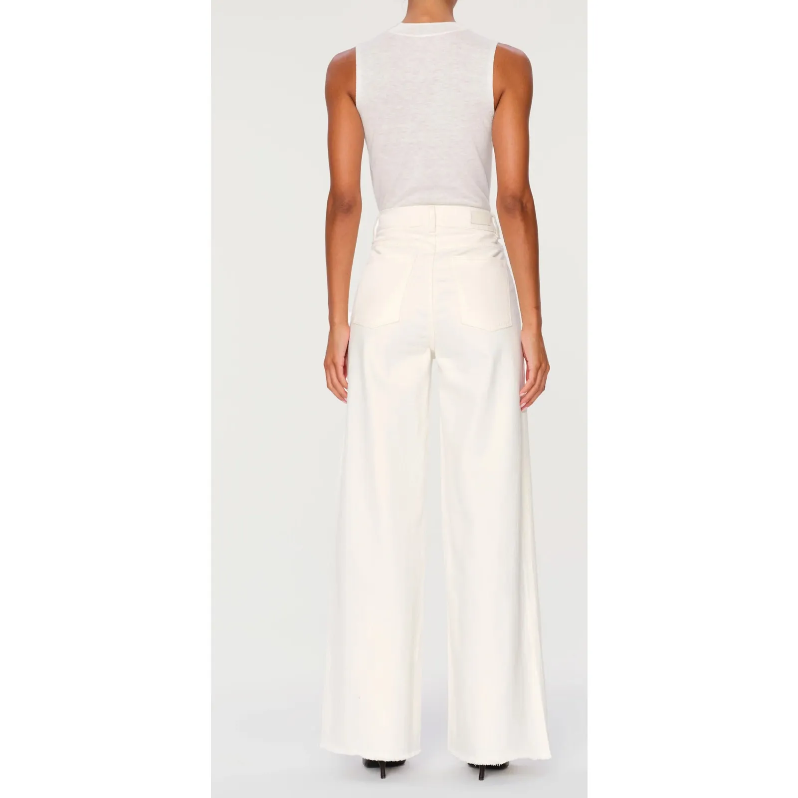 DL1961 Hepburn Wide Leg High Rise Vintage 33” in Eggshell Size 30 - Image 3