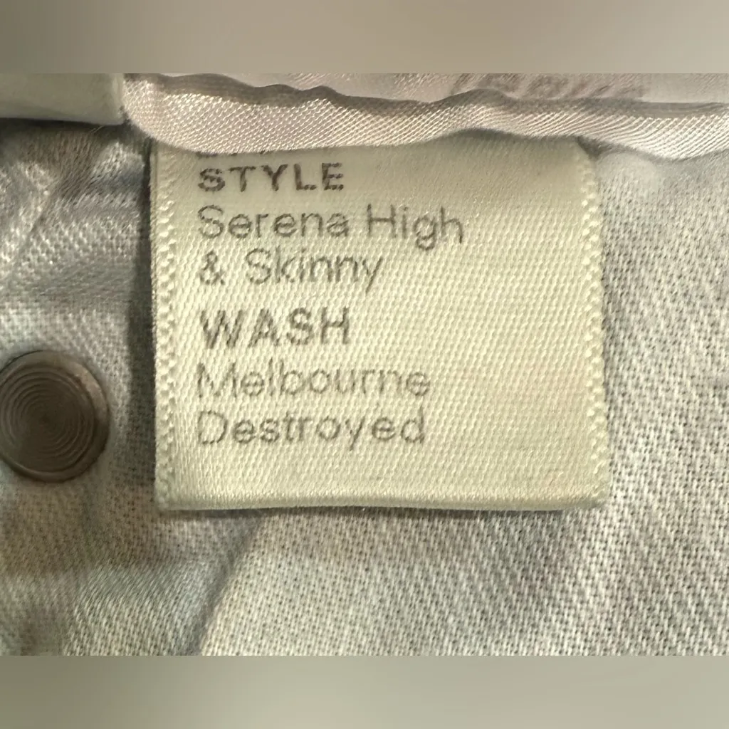 Reformation‎ Serena High & Skinny Blue Jeans Buttonfly Melbourne Destroyed Sz 27 - Image 6