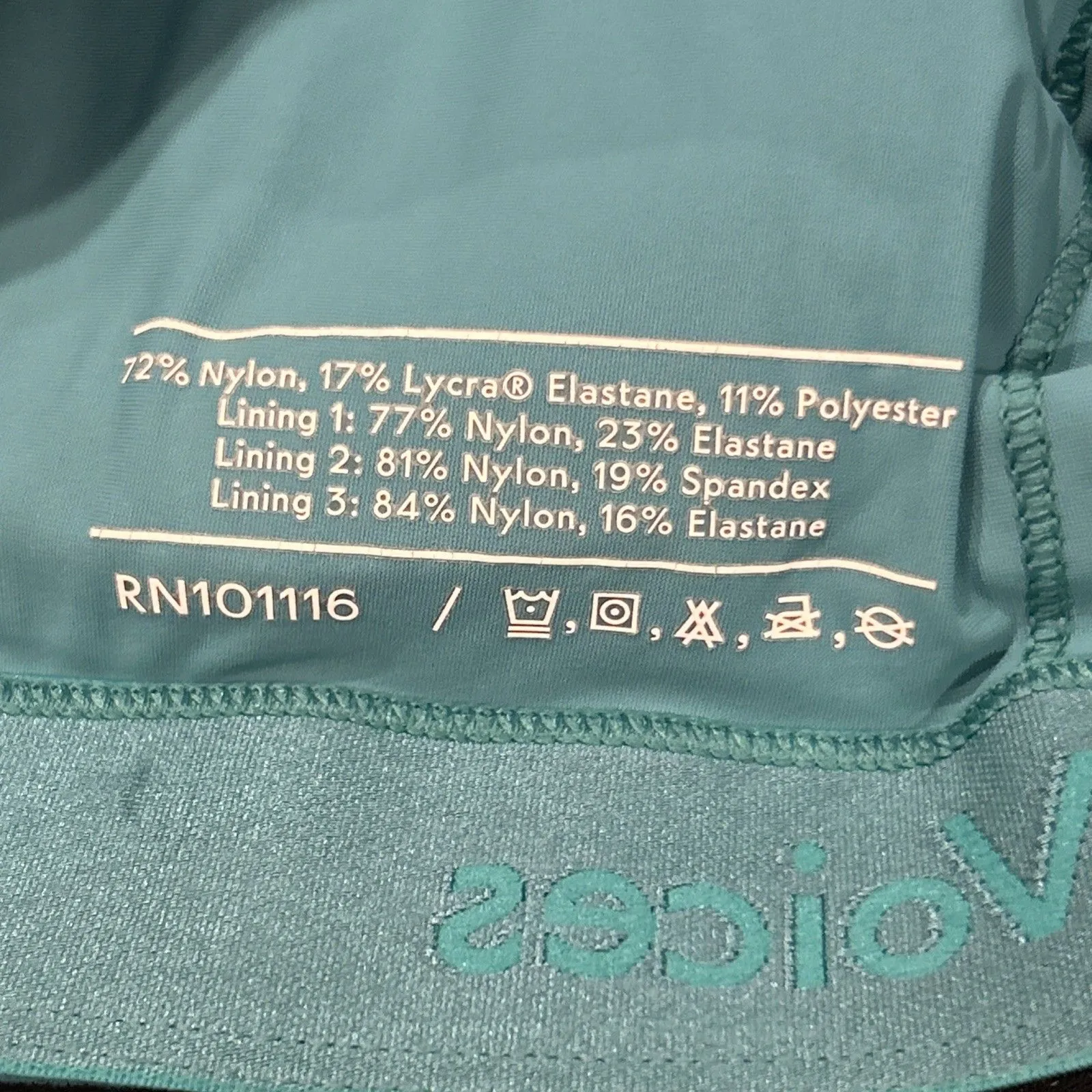 Outdoor Voices Sports Bra Womens Small  Turquoise Green Stretch Athletic Padded - Image 3