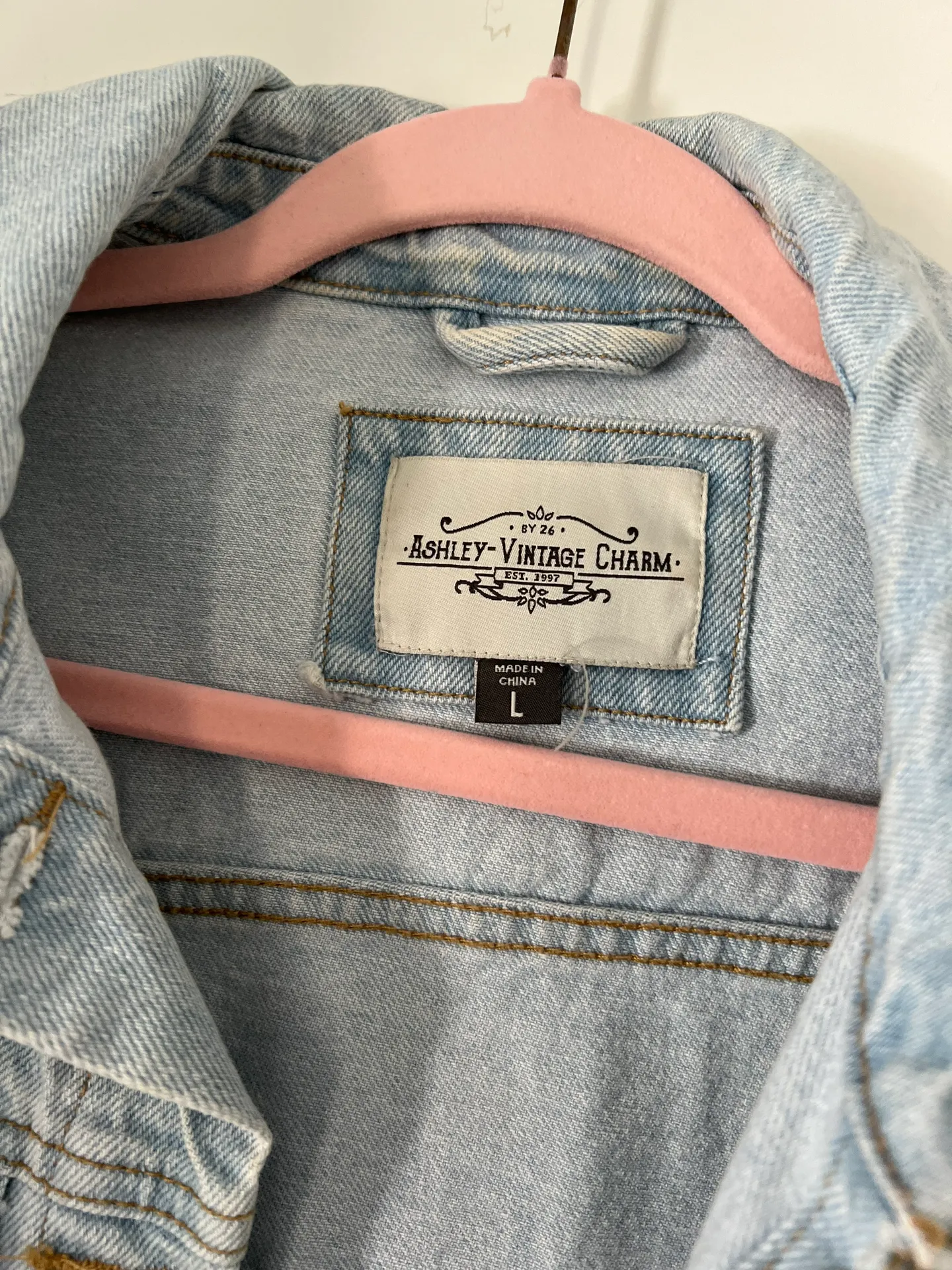Large Light Wash Jean Jacket - Image 2