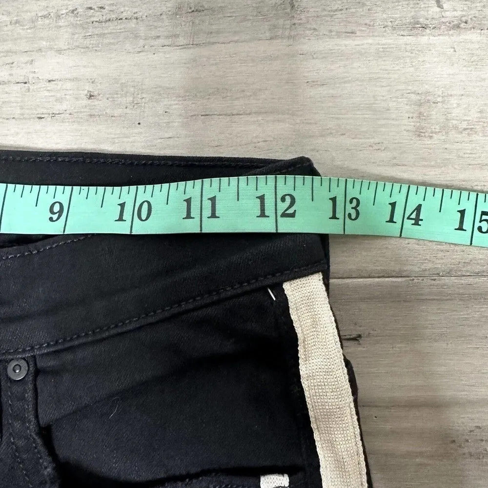 Mother Insider Crop Step Fray Jeans in Guilty Racer Womens Black Size 25 - Image 8