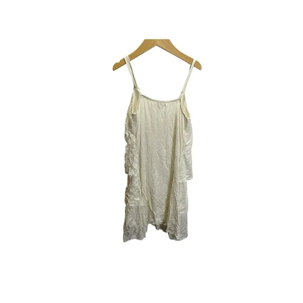 Ya Los Angeles Womens Cream Sleeveless Blouse Size S Lace Ruffle Tank Top - Image 4