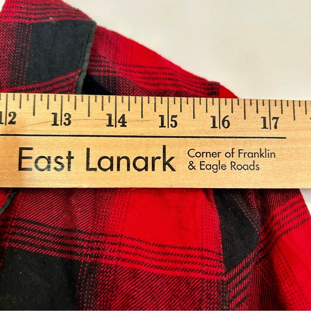 Madewell Women’s Flannel Button Down Pajama Top Red Size Small EUC - Image 6