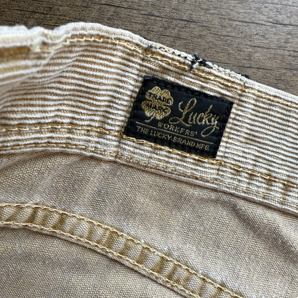 Lucky Brand Womens Beige Corduroy Low Rise Y2K Pants 12 31 Straight Leg Cargo - Image 8