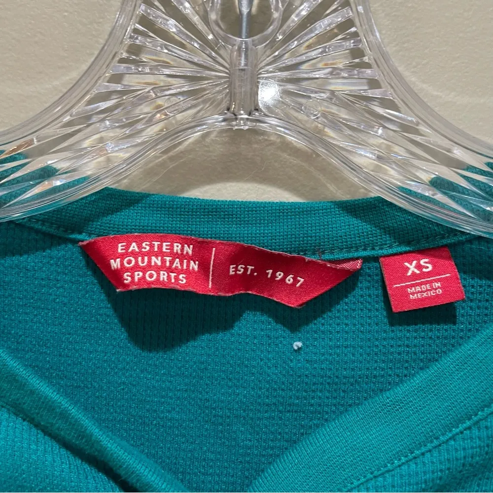 Eastern Mountain Sports Henley Thermal Green Blue Size XS - Image 5