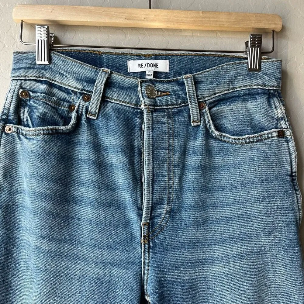 REDONE Denim Jeans 80’s Slim Straight‎ Distressed Blue Jeans Size 26 - Image 5