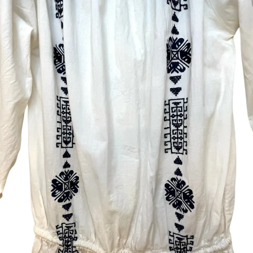 Pampelone | Bardot Off The Shoulder White Embroidered Euro Summer Dress Size M Size M - Image 6