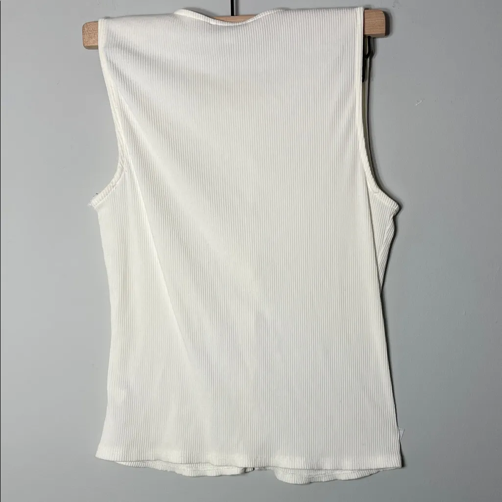 Green Envelope Ribbed Cream Top Size L - Image 4