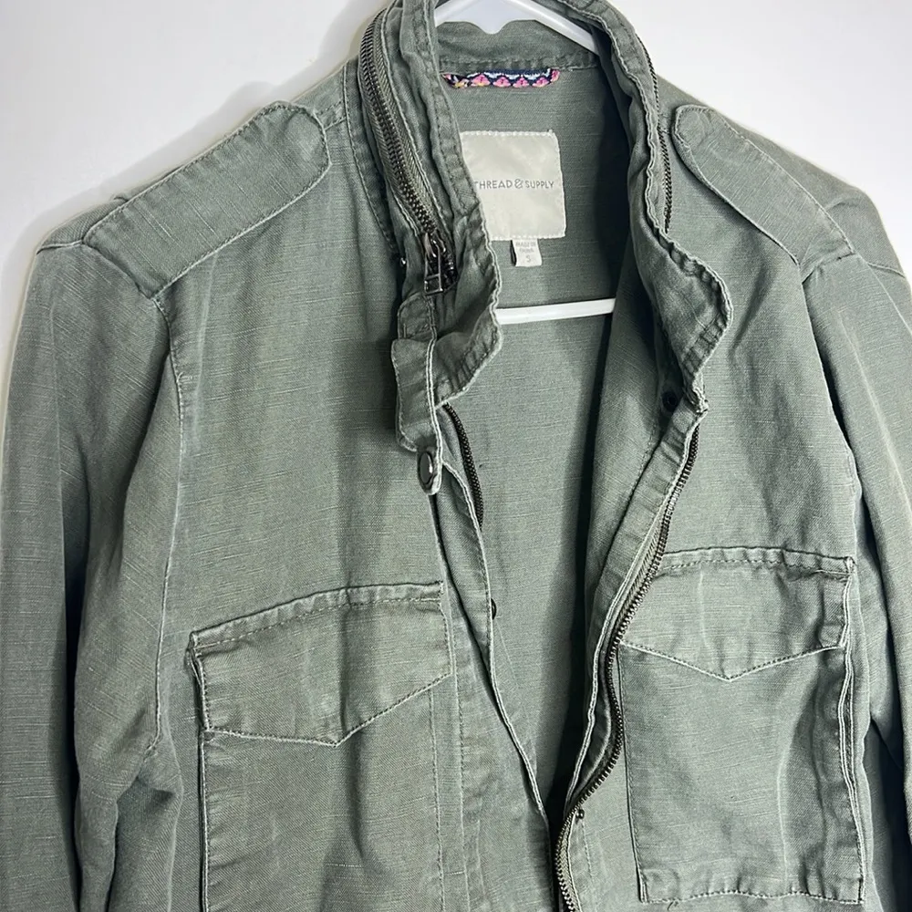 Thread & Supply Olive Utility Jacket Green - Image 3