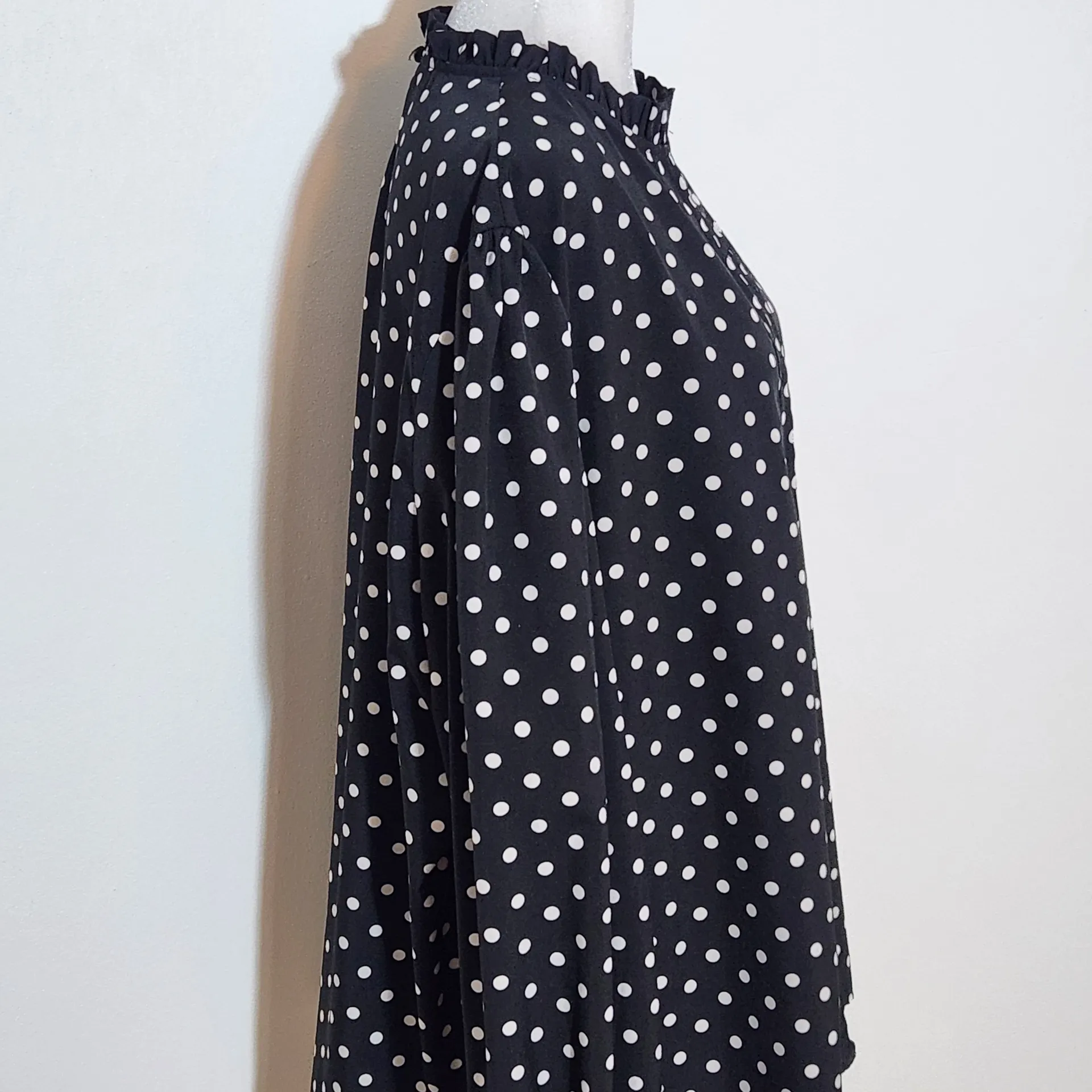 Black and White Polka Dot Long Sleeve Blouse Size 3XL Shein Curve Polka Dot Top - Image 4