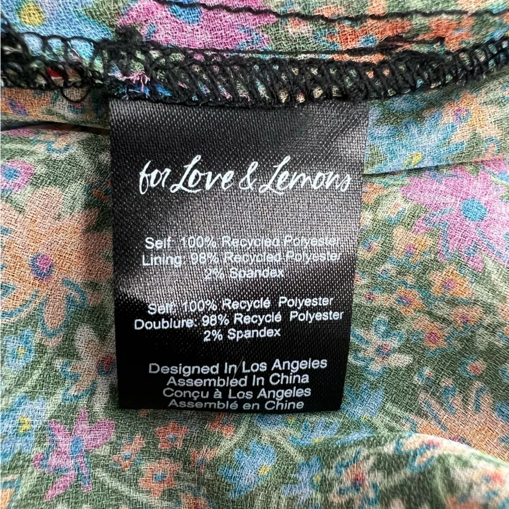 For Love & Lemons Brittany ruffle Midi balloon sleeve floral Dress Size M - Image 9