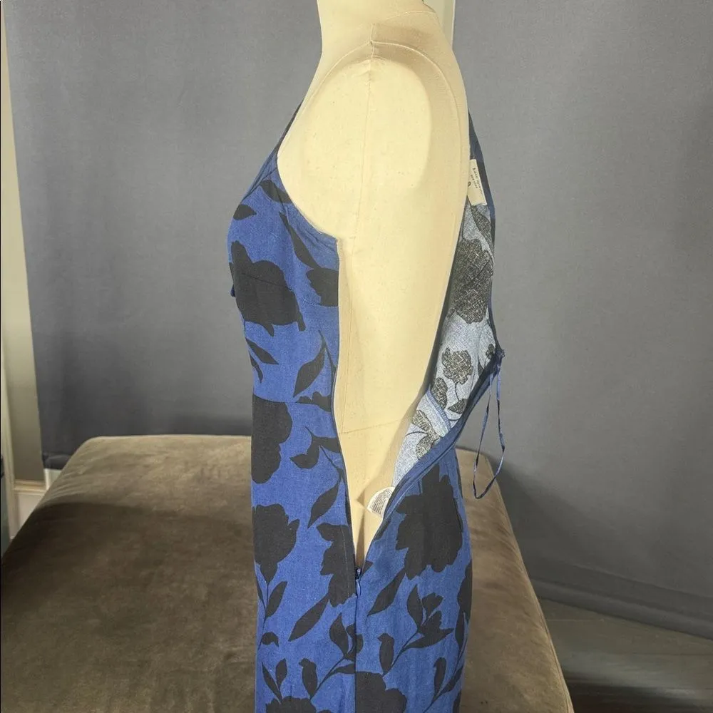 Kate Spade New York Blue Floral One-Shoulder Linen Blend Jumpsuit Size 00 NWOT - Image 7