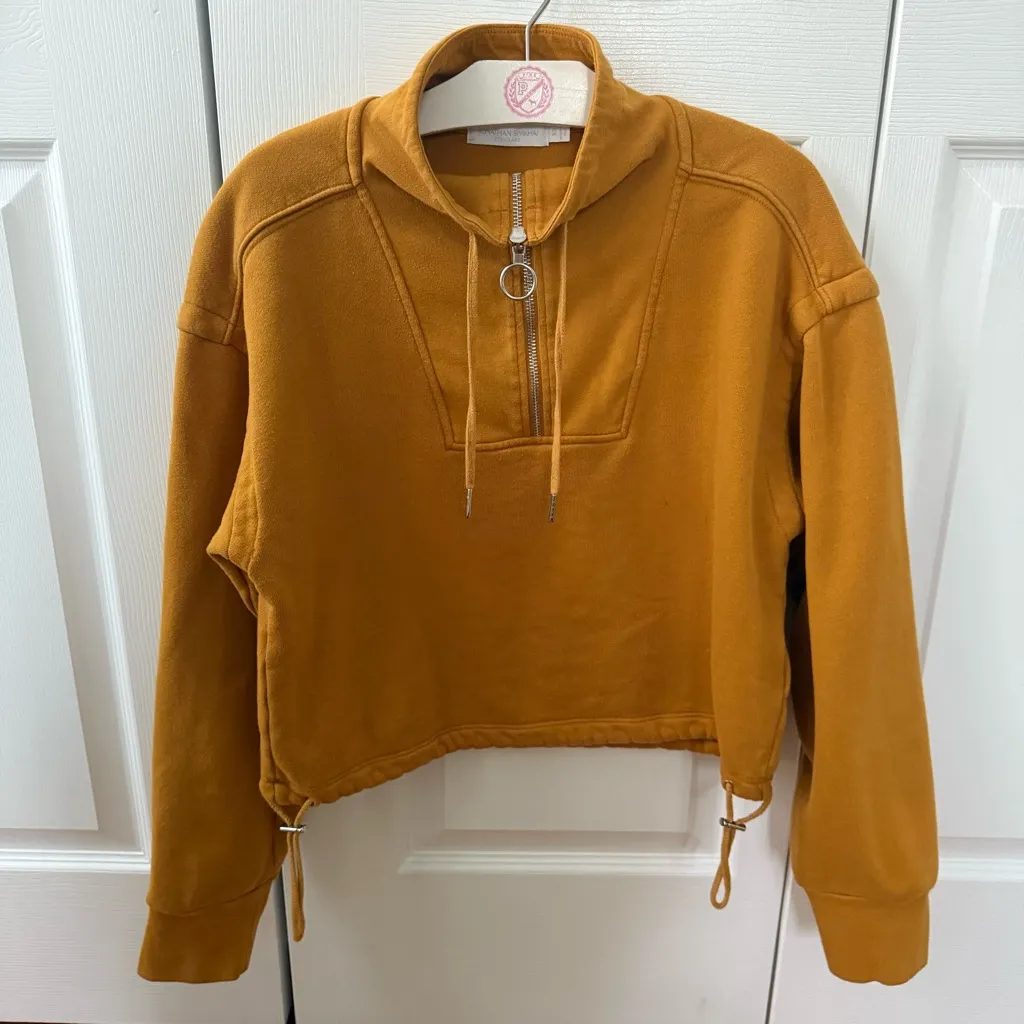 Jonathan Simkhai Zella Sweatshirt in Ochre Gold Size XS - Image 2