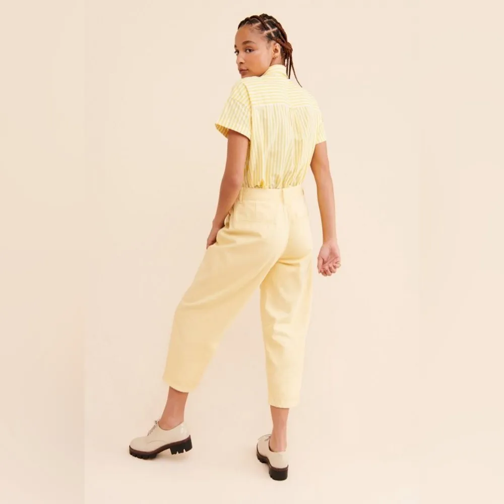 Anthropologie’s Edwin Maiia Trouser Wide Leg Jeans in Lemonade, Size L NEW $228 - Image 4