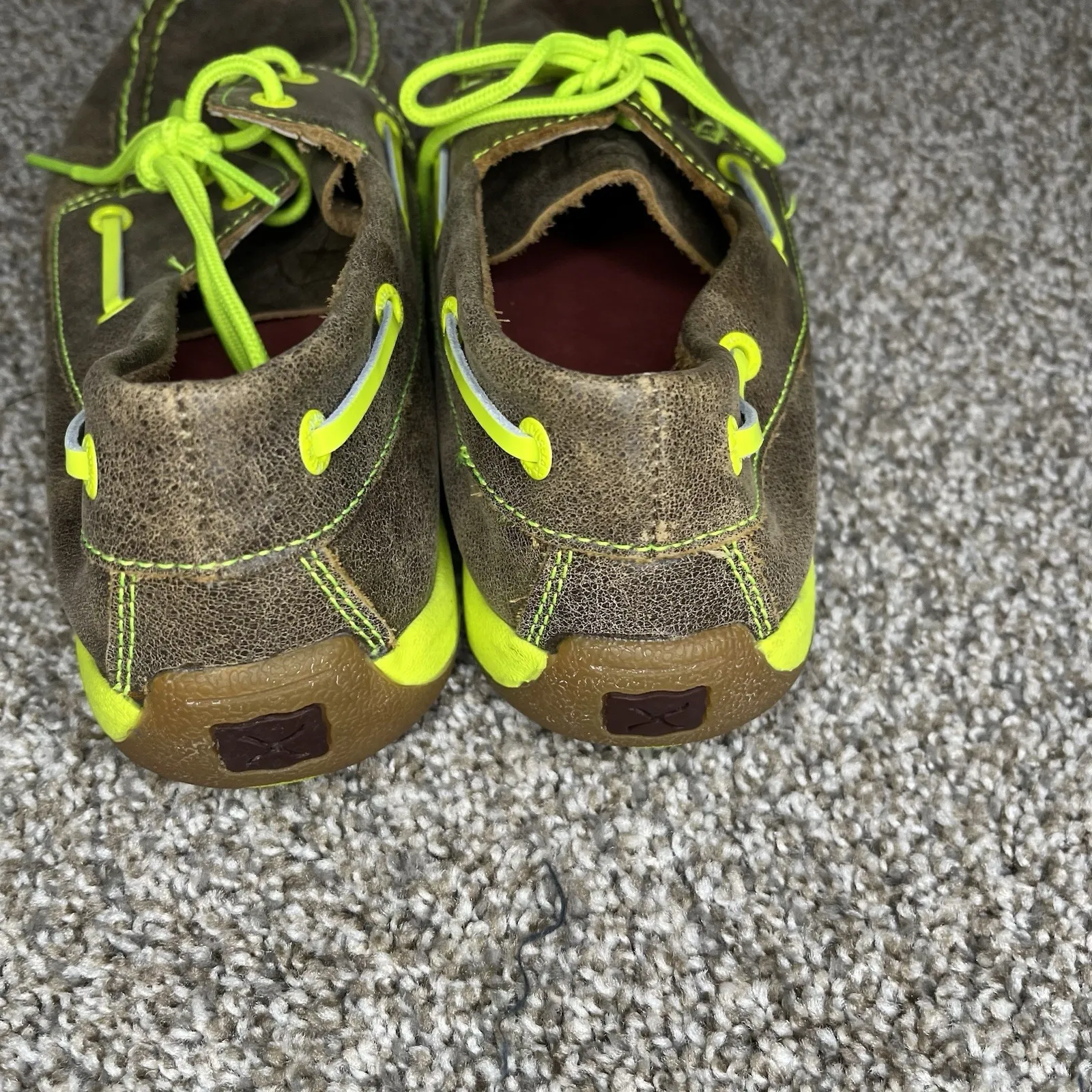 Twisted X Women Loafers Leather Lace Up Neon Driving Doc Boat Fisherman WDM0010 - Image 3