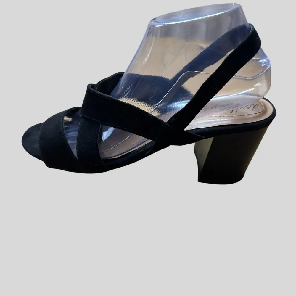 Dexflex Comfort  Velvet Cross-Strap  Elegant Fashion Block Heel Sandals 9.5 - Image 6