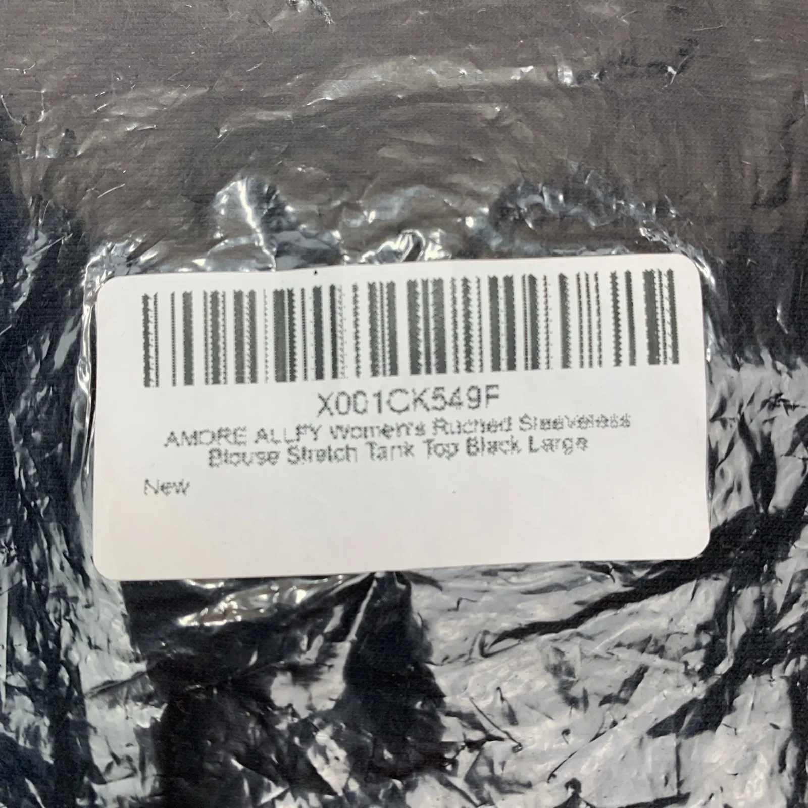 Amore‎ All.F.Y Black Ruched Cowl Neck Stretch Tank Top Large Made in USA - Image 7