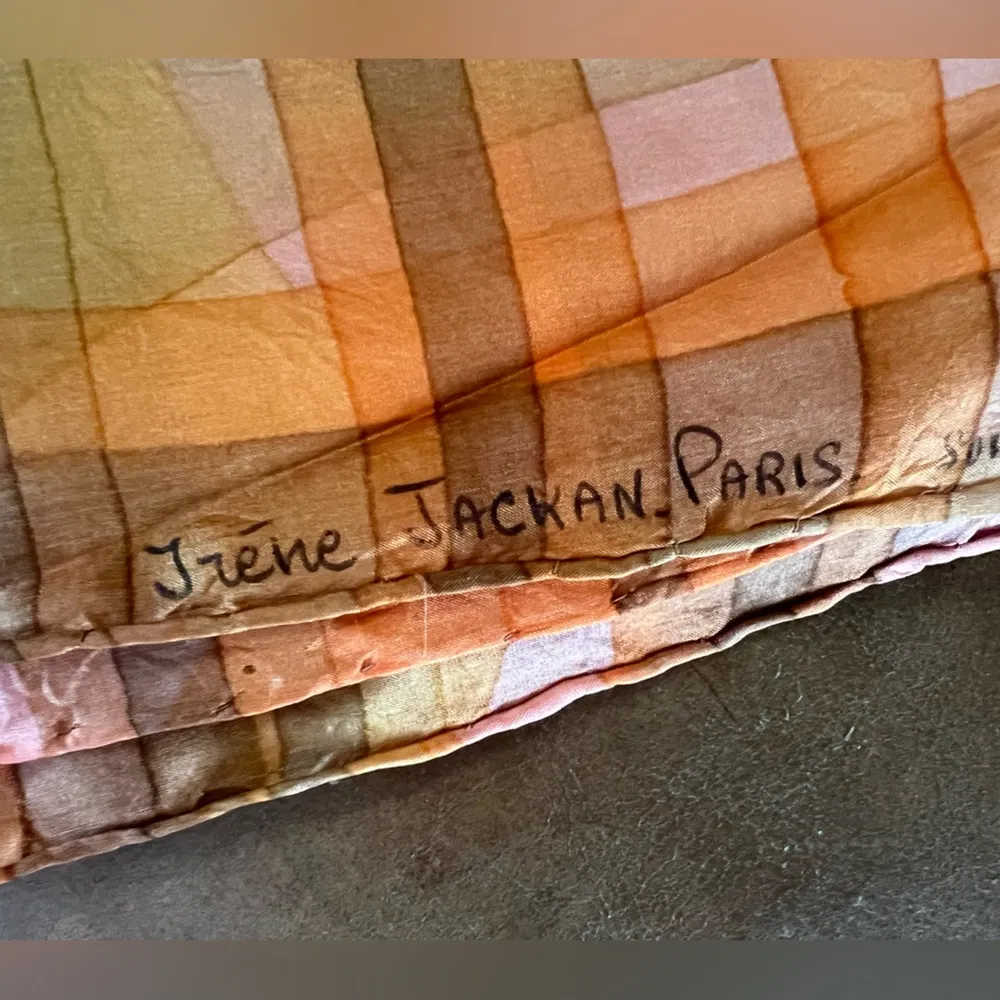 Hand Painted Silk Scarves Set of 3 Blue - Image 7