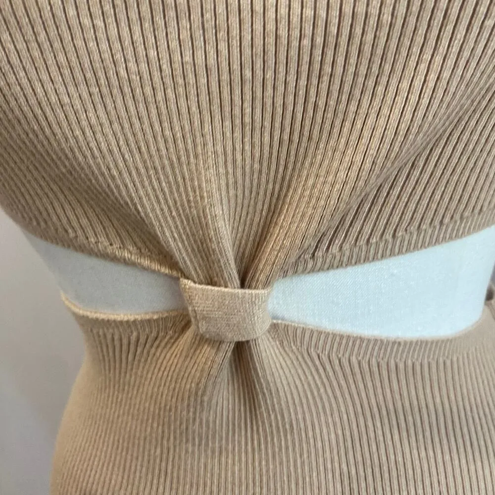 Petal & Pup Yareli Midi Sweater Knit Dress In Beige Sz Large/XL - Image 7