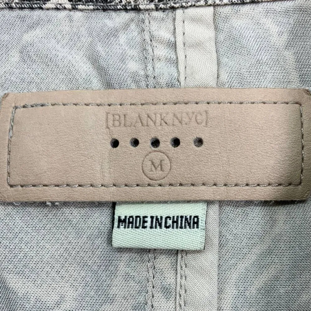 Blank NYC | Medium | Lightweight Gray Snakeskin 100% Lyocell Cropped Moto Jacket - Image 6