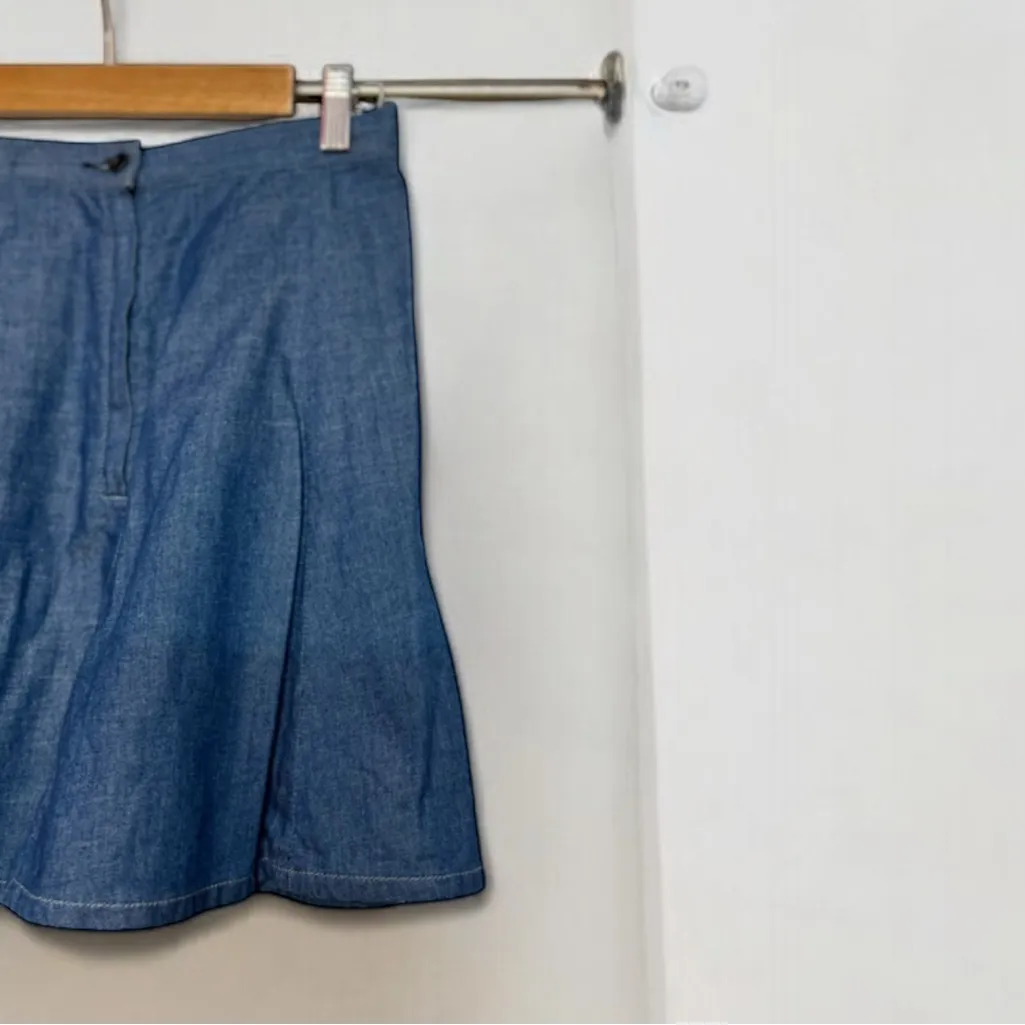 Rag & Bone / Jean Suki Rise Blue Denim A line Reversible Skirt - Image 4