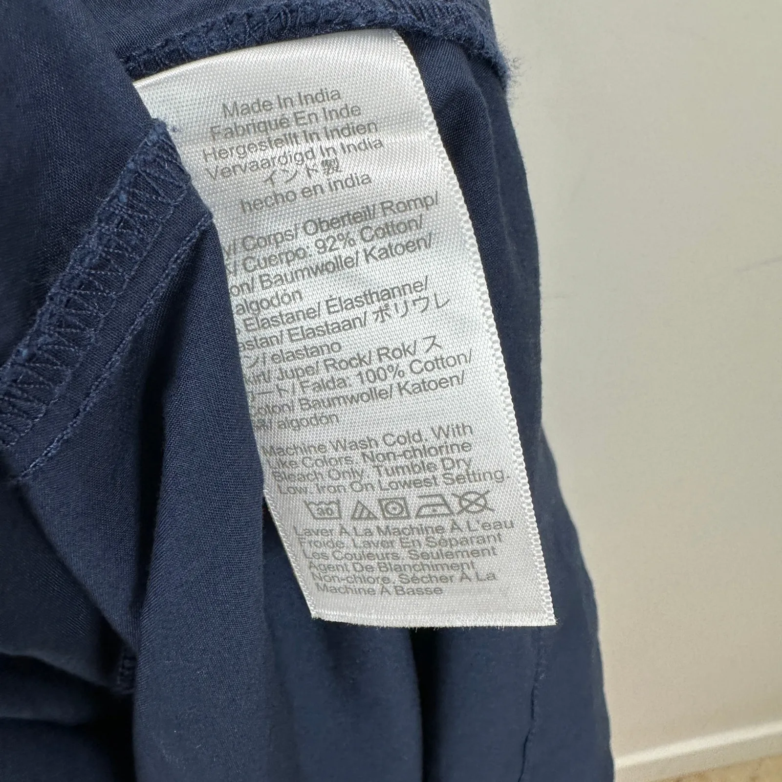 J.Crew Pintuck Mixy Dress Stretch Cotton Midi A line Minimalist Navy Small NWT - Image 9